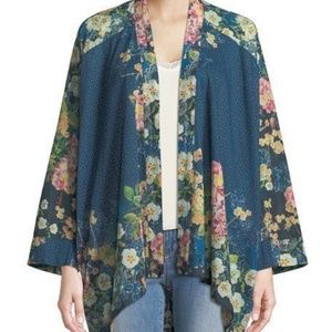 💖 Johnny Was Kimono Blue Floral Size XS